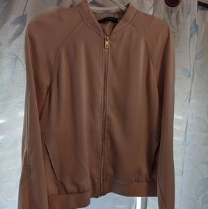 Dynamite dusty rose embroidered bomber jacket